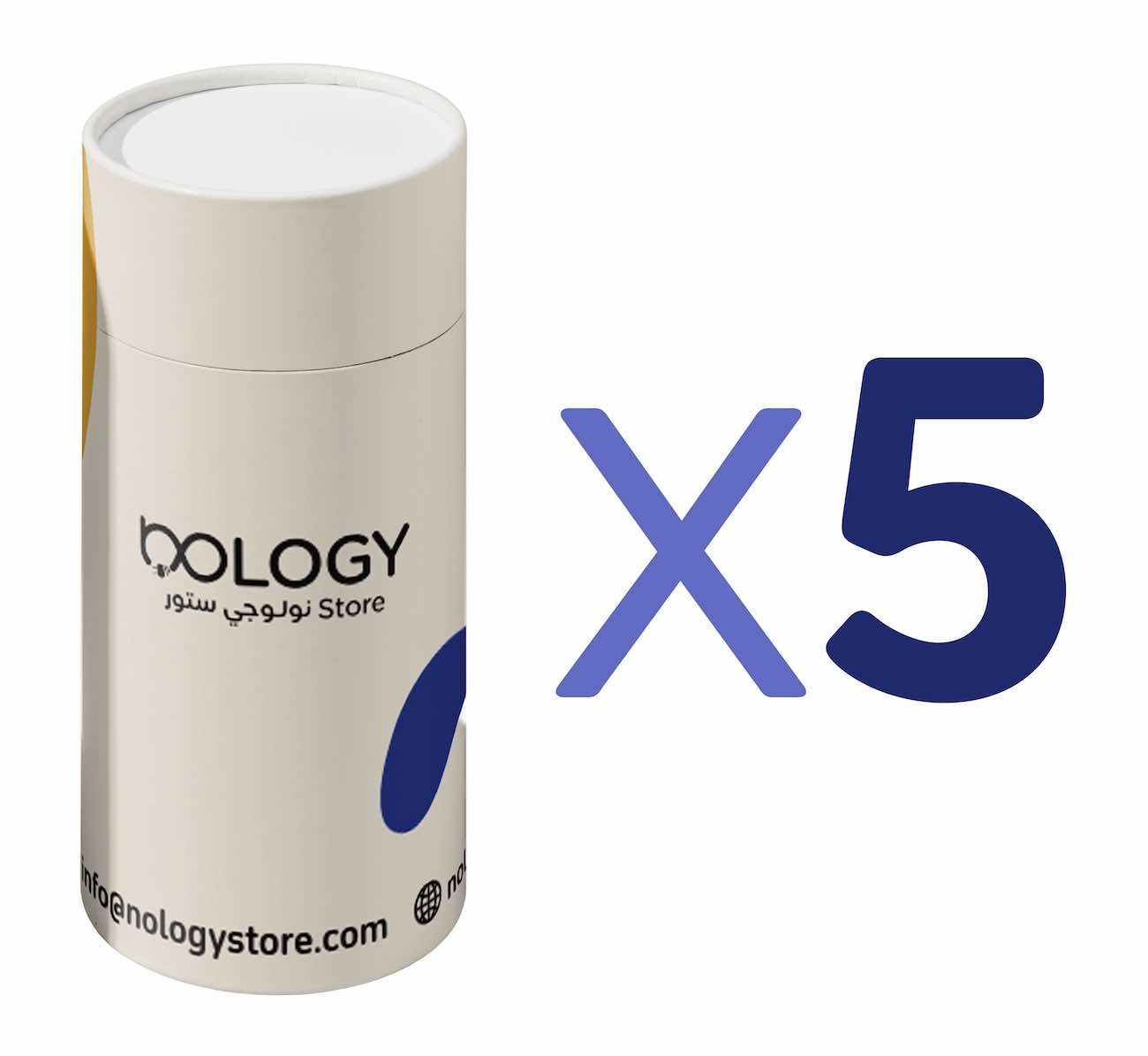 فاين نولوجي الاسطواني للسيارة / يثبت في مكان الكوب / 5 علب