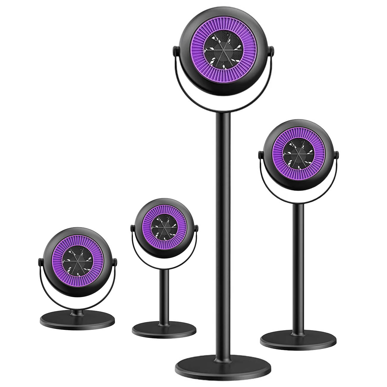 Electric Heater / 800W Power / 4 Adjustable Height Levels / Quiet Operation / Black