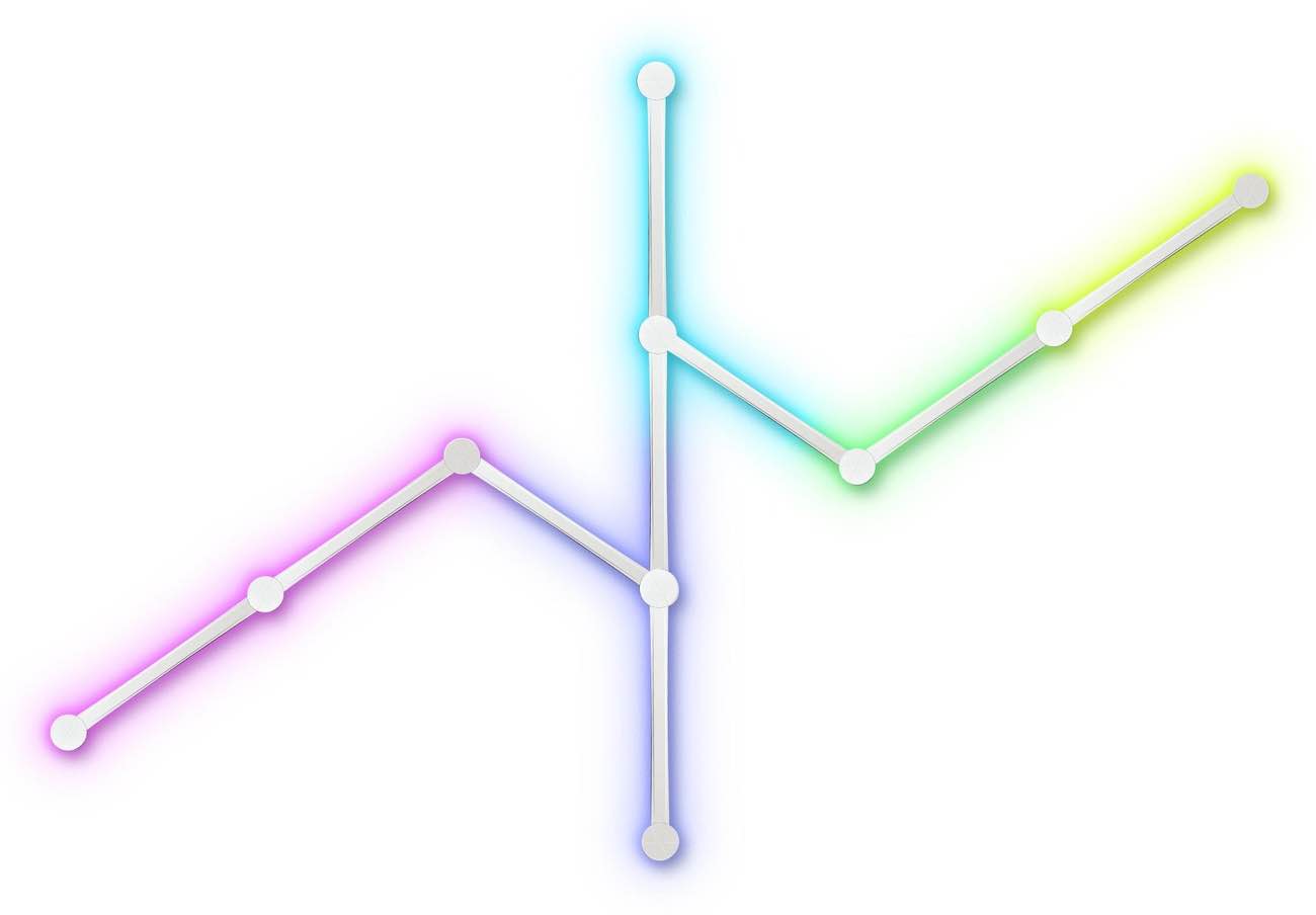 اضاءة Epic Gamers Glide الذكية / الوان RGB و تحكم من الجوال / اشكال متغيرة / 9 قطع / ابيض