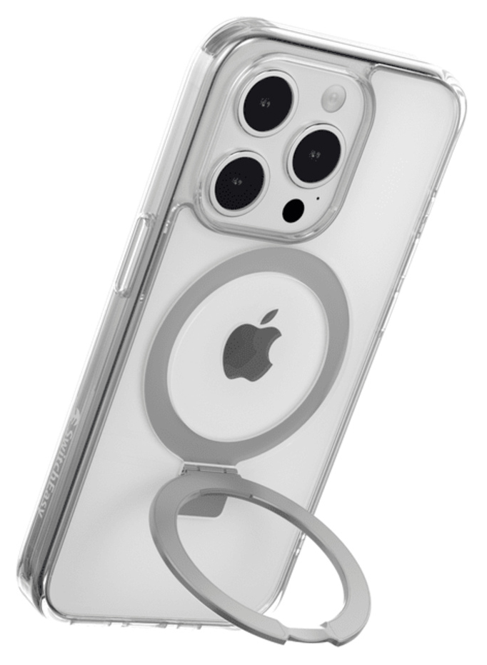 كفر SwitchEasy MagStand لايفون 15 برو / ستاند مدمج / يدعم MagSafe / ضد الطيحات / ابيض