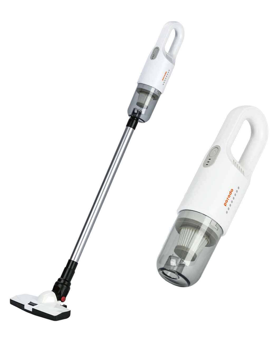 Open Box / Porodo Portable Vacuum Cleaner / 2 In 1 Type / Battery Operated / White 