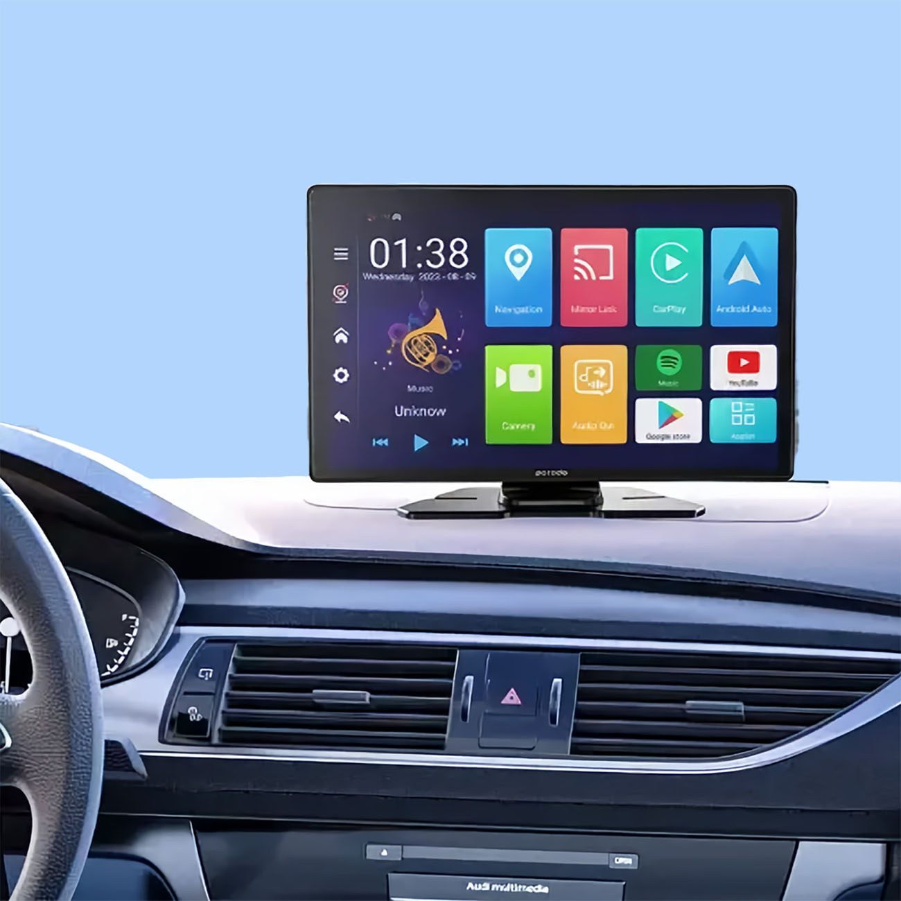 Porodo CarPlay Tablet / Adds Smart Screen to Cars Without Built-in Screen / Android 13 System