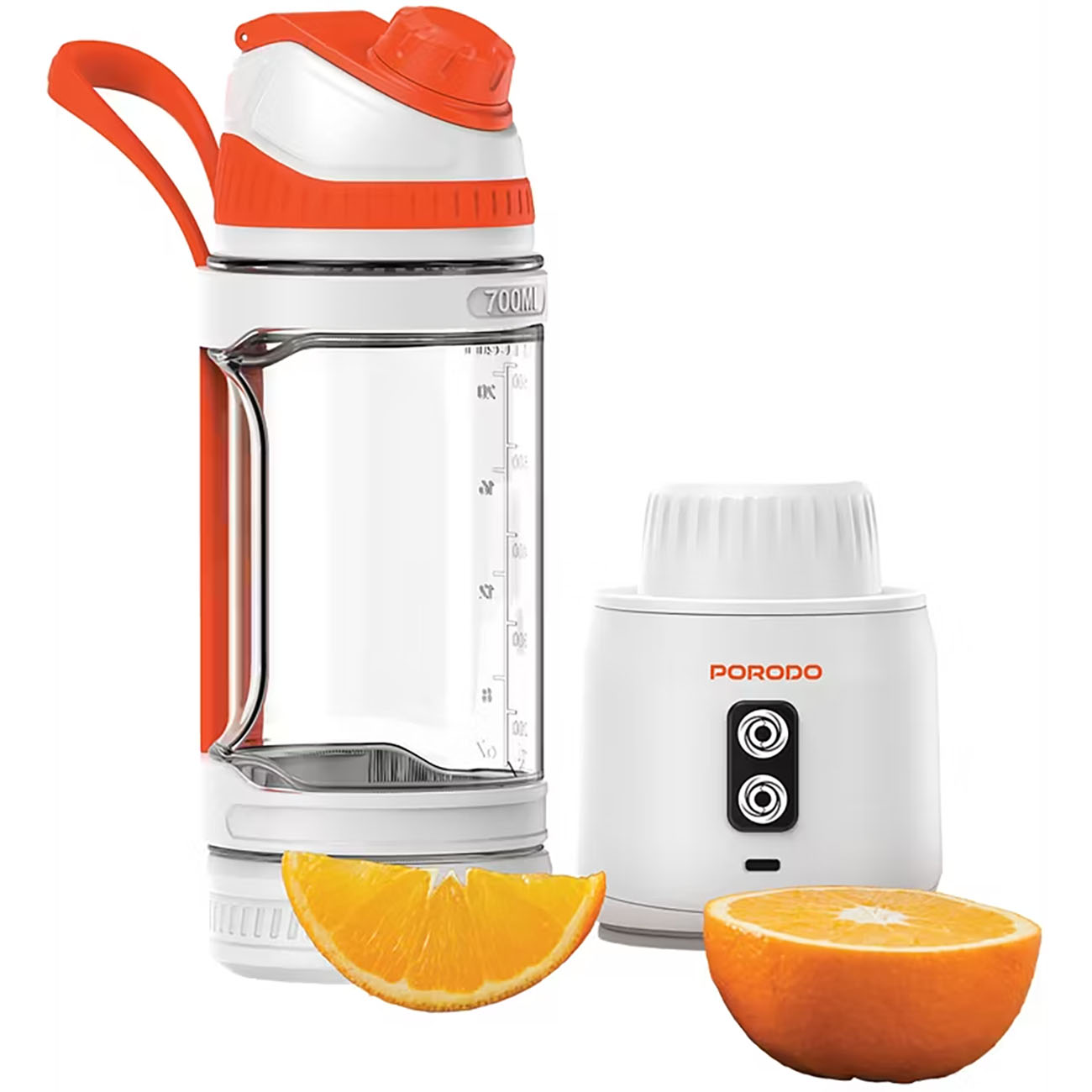 Porodo Fruit Juicer & Blender / 700ml Capacity / Portable / Battery Operated / White