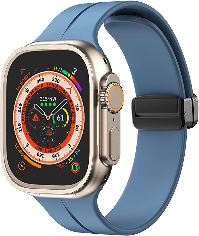 974Bands Sport Silicon Band with Magnetic Buckle / Size 44 / 45 / 49 / Blue