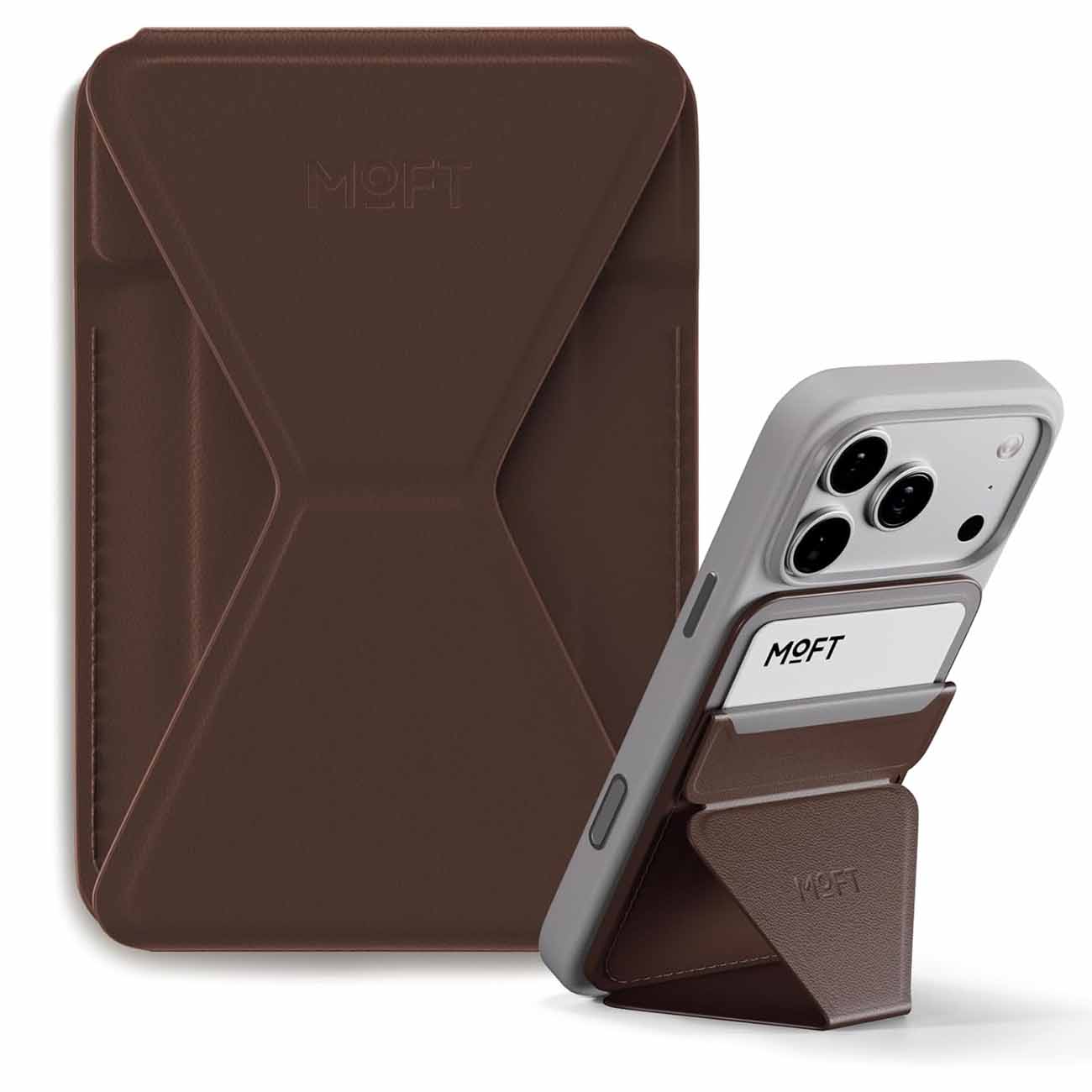MOFT Phone Stand & Wallet / MagSafe Compatible / Brownie