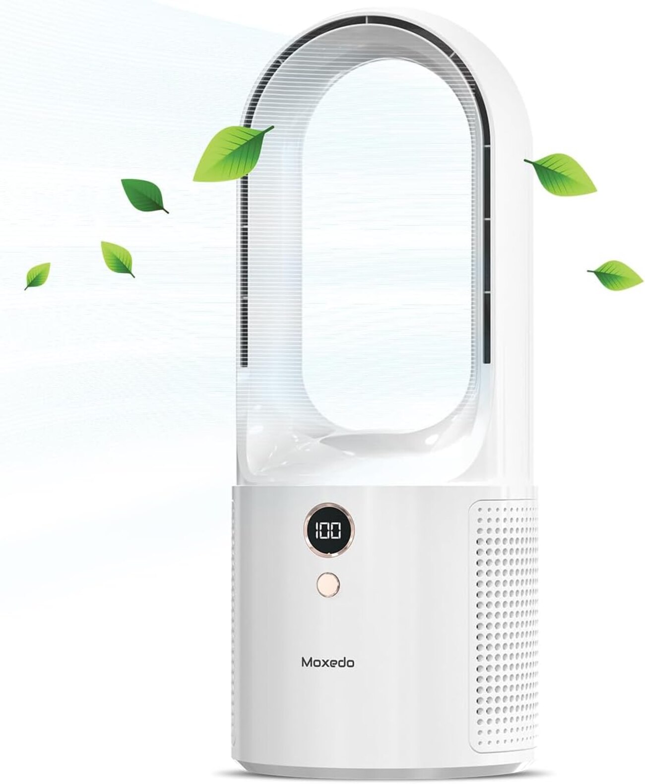 مروحة مكتبية متنقلة من Moxedo / شاشة عرض LED / تعمل بالبطارية / 6 اعدادات للسرعة