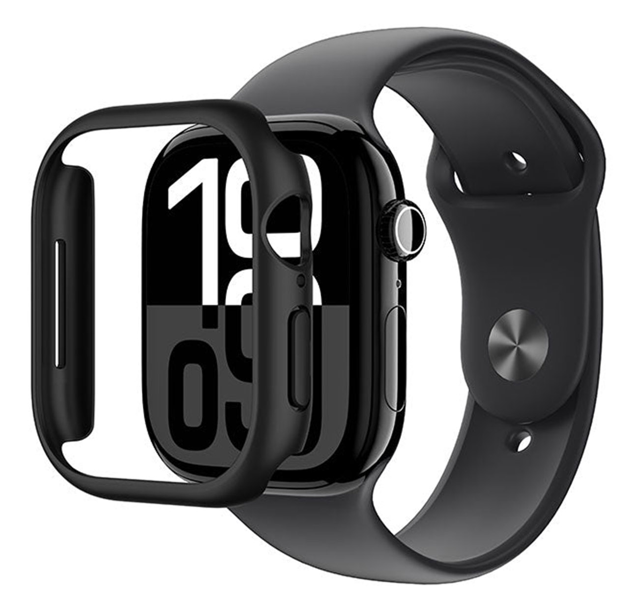 كفر AmazingThing Frame Lite لساعة ابل 10 / حجم 46 / يحمي من الطيحات و الخدوش / اسود