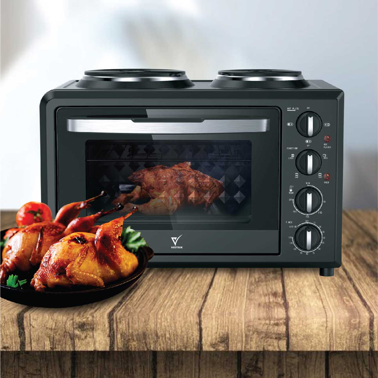 فرن كهربائي من Veeteek / سعة 32 لتر / قوة 2500 واط