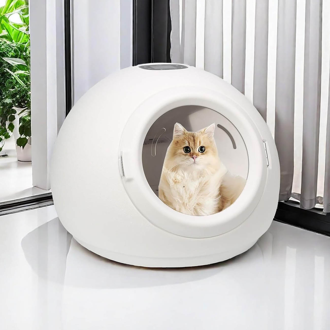 جهاز تجفيف الحيوانات الاليفة / درجات حرارة متعددة / آمن و سريع / ابيض