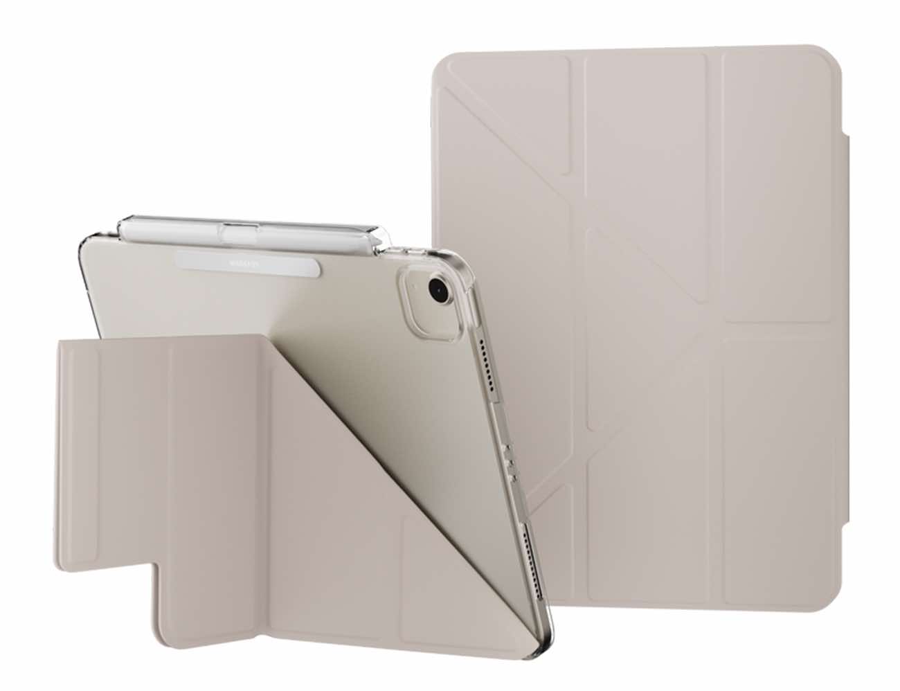 كفر MagEasy لايباد اير حجم 11 انش اصدار 2024 / ستاند مدمج / ضد الطيحات / لون Starlight White