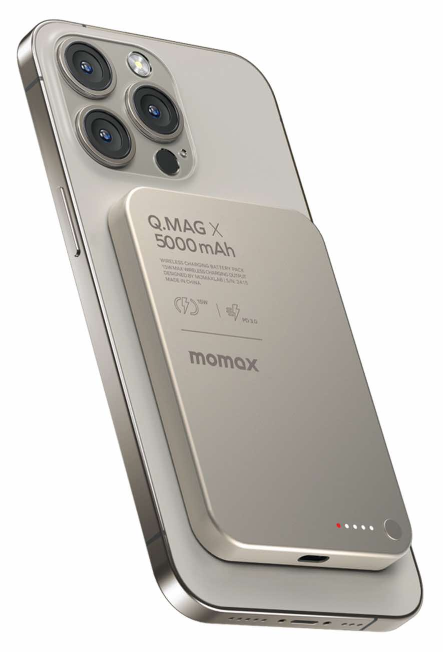 بطارية Q.Mag X المغناطيسية الجيل الثاني من Momax / تدعم MagSafe / سعة 5000 mAh / تيتانيوم