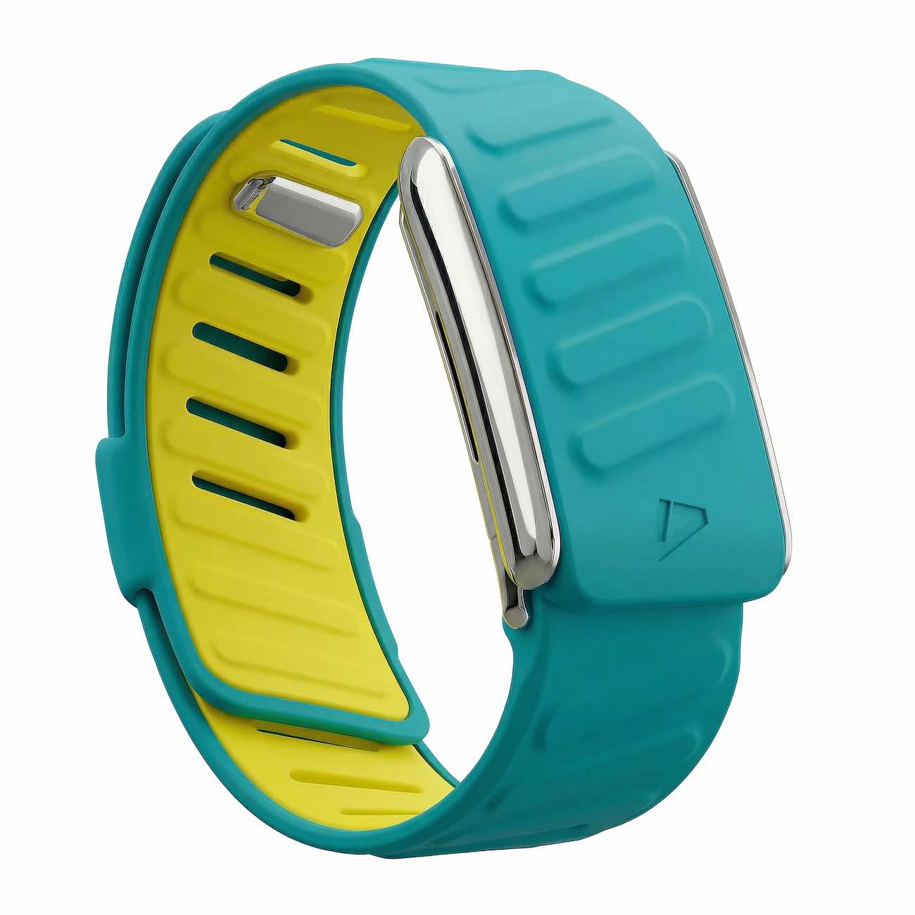 سير Dash يدعم Whoop 5 / سليكون ناعم / تركواز مع اطار فضي لامع