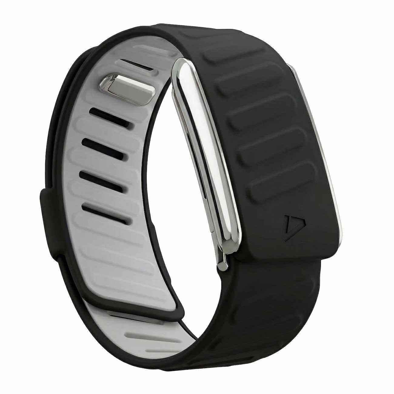 Dash Strap For Whoop 5 / Soft Silicone / Black with Shiny Silver Frame