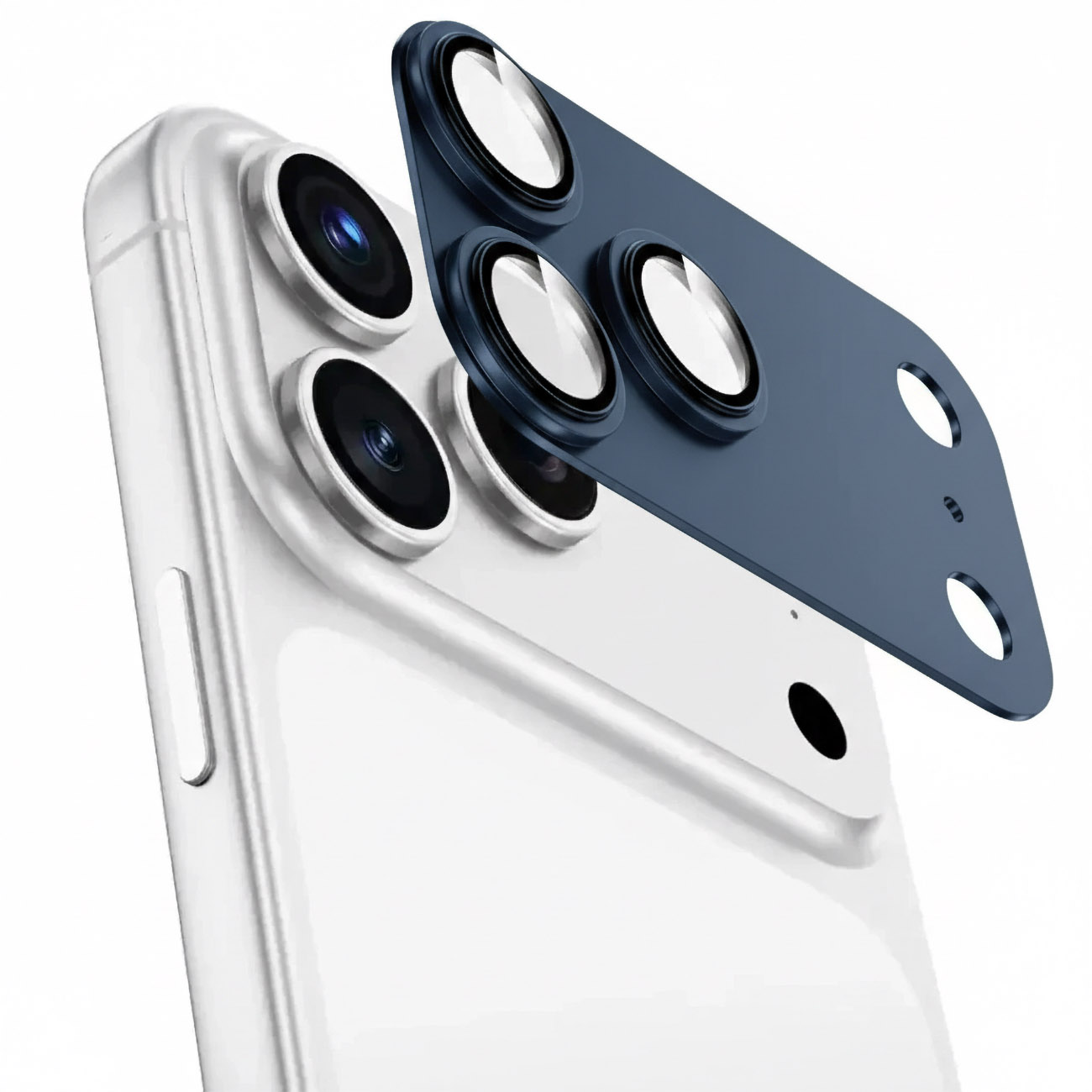 Green Clear Camera Lens Protector for iPhone 17 Pro / One-Piece / Blue Aluminum