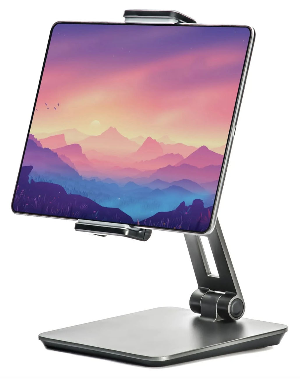 ستاند مكتبي لتثبيت الجوال و التابلت / يدعم اجهزة حتى 13 انش / قابل للدوران / رمادي