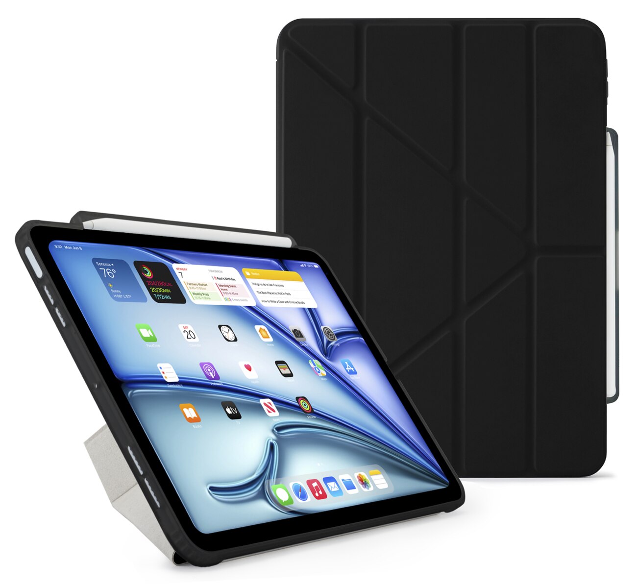 كفر Origami No3 لايباد برو 13 انش من Pipetto / ضد الطيحات / ستاند مدمج / اسود