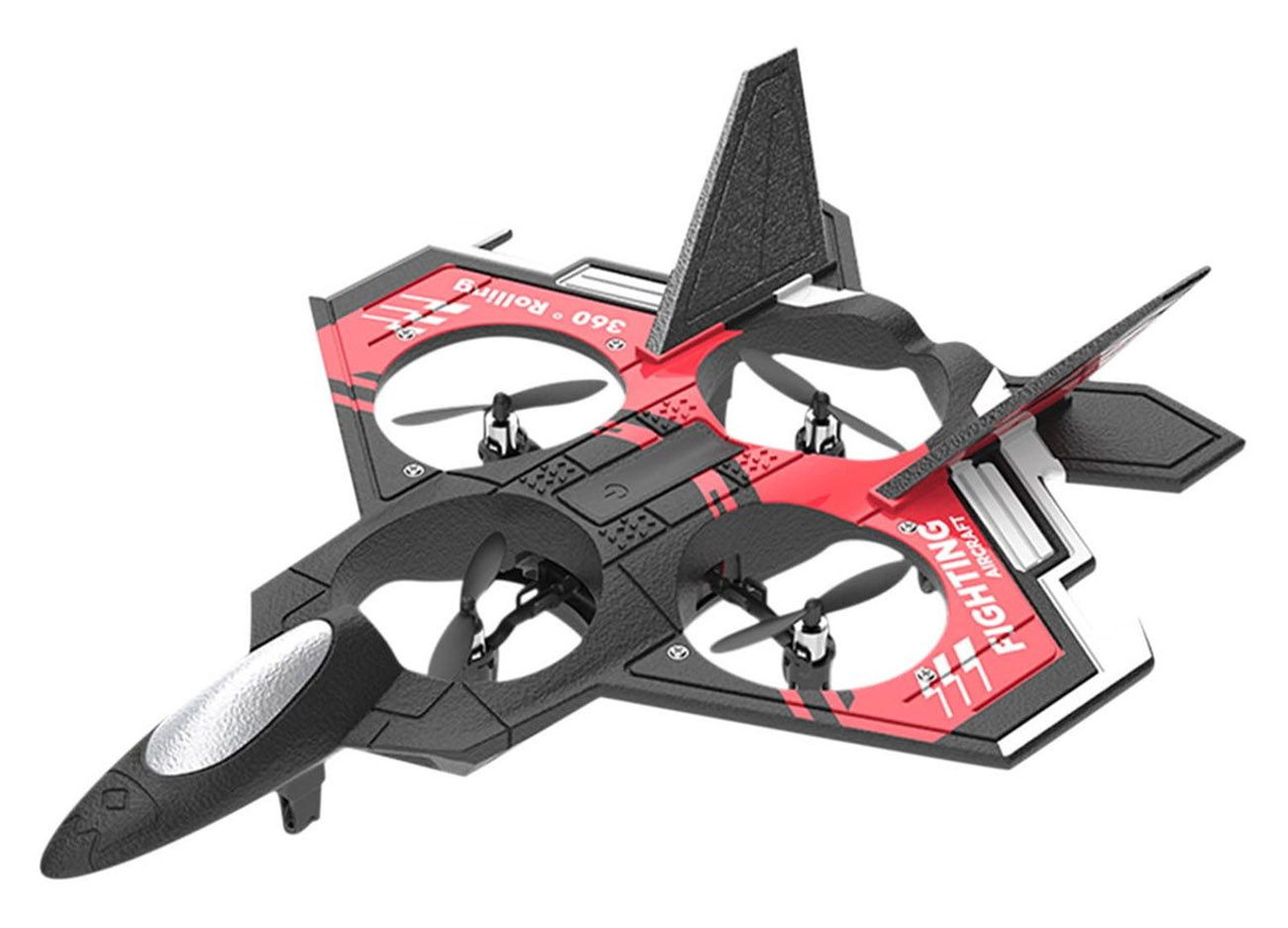 Combat Aircraft Toy Plane / Battery-Powered / 3 Flight Speeds / With Remote Control / Black & Red