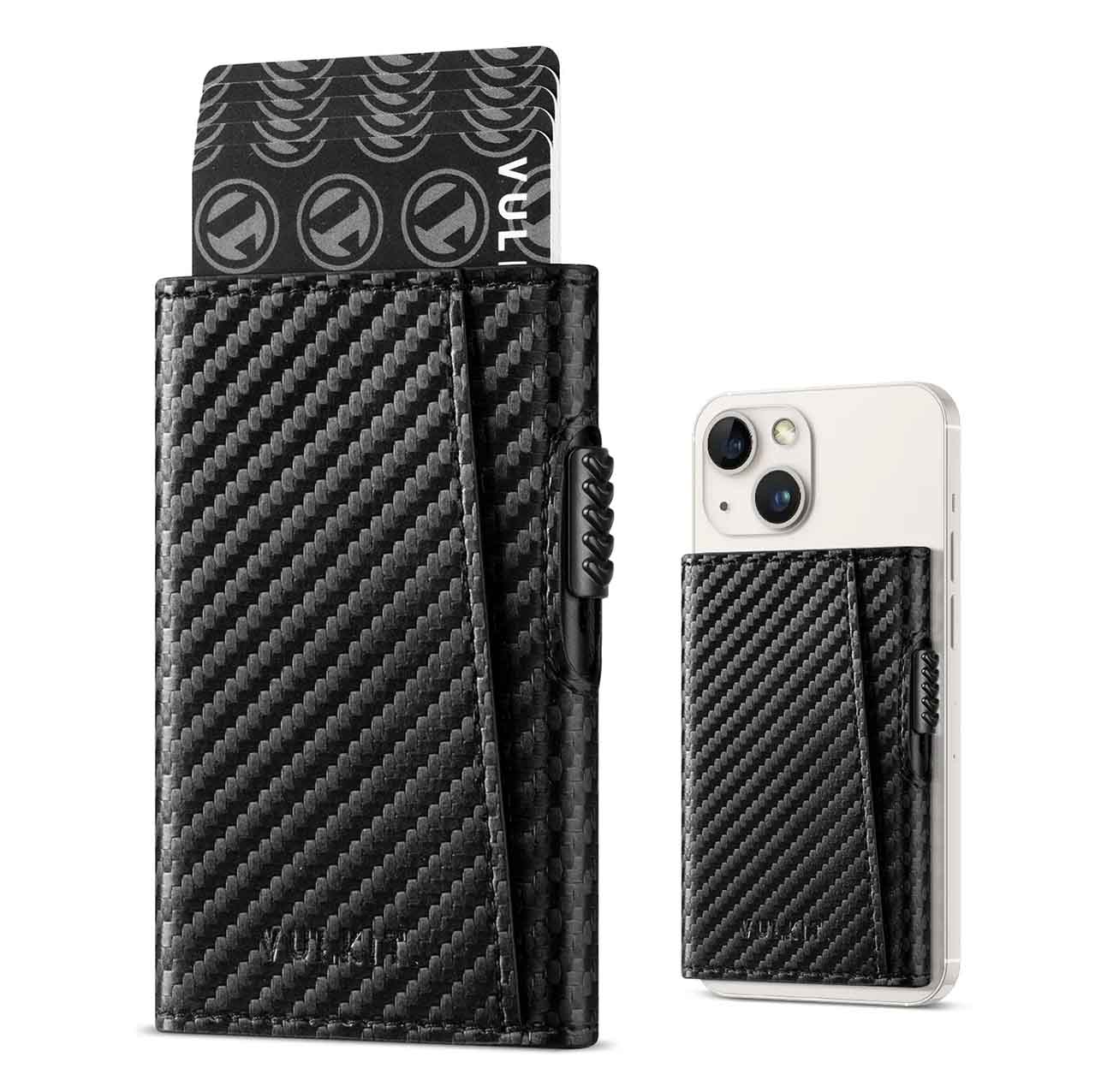 VULKIT Card Holder / RFID Protection / Support MagSafe / Holds 5 to 7 Cards / Black