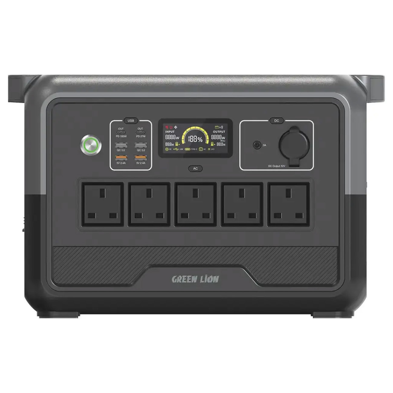 Green Power Station / 45,000mAh / Multiple Ports / 100W Fast Charging / With Built-in Light