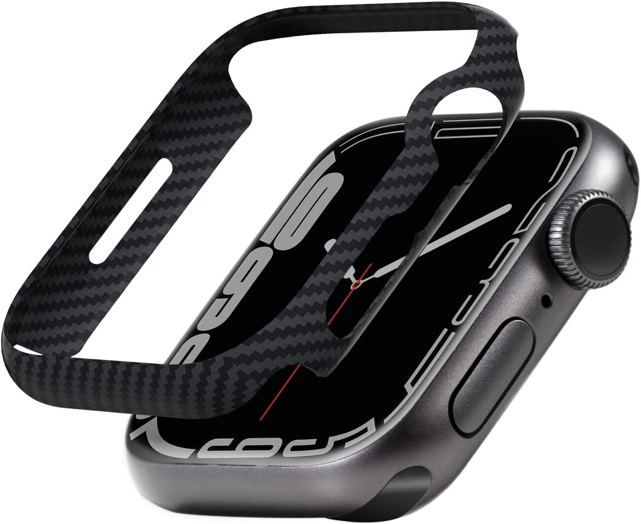 PITAKA Air Case for Apple Watch Series 7 & 8 Size 45 / Black Carbon