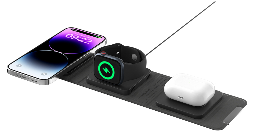 SwitchEasy Triocharge Wireless Charger / Charges 3 Devices / MagSafe / Foldable & Portable