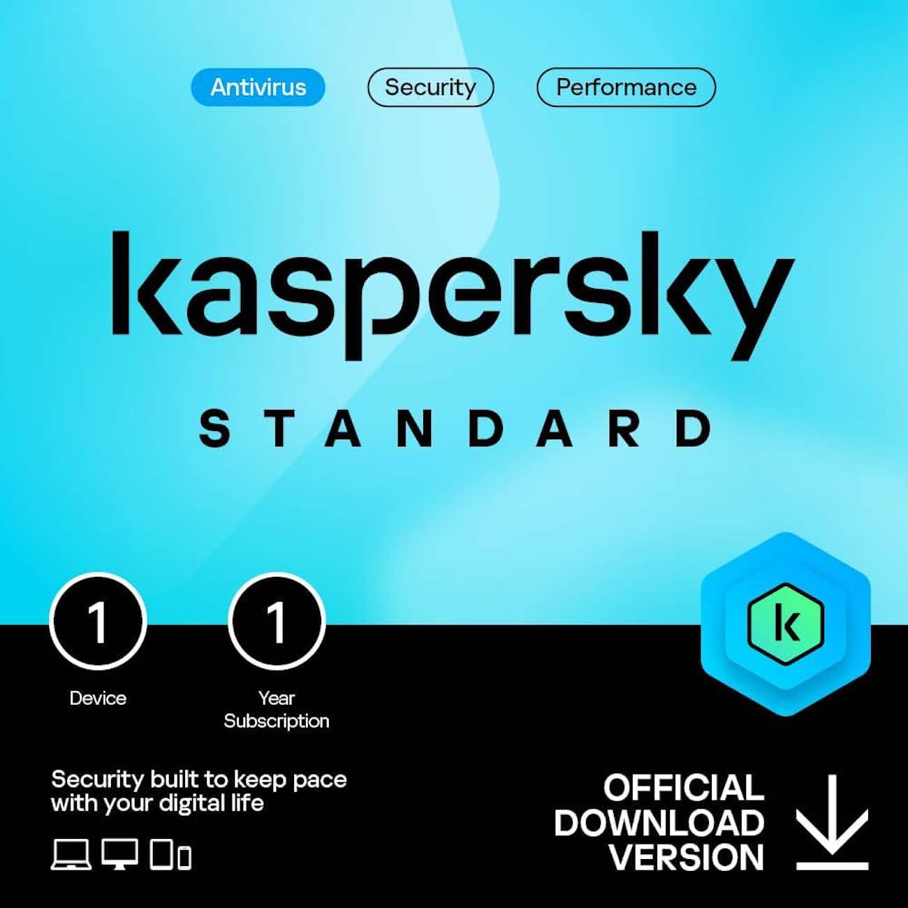 Kaspersky Standard Antivirus / 1-Year Subscription / 1 Device / Windows + Mac / Digital Code