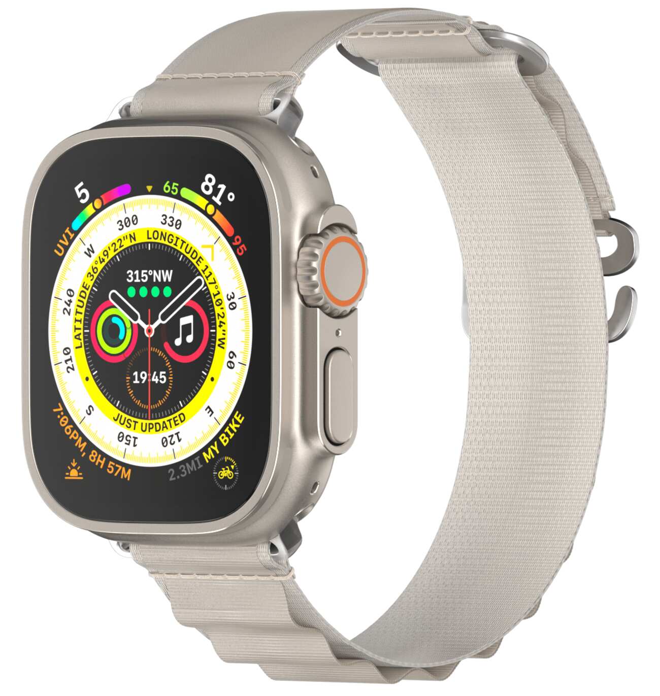 Apple Watch SwitchEasy Active Band / Sizes 44 / 45 / 49 / Sporty + Elegant / Starlight