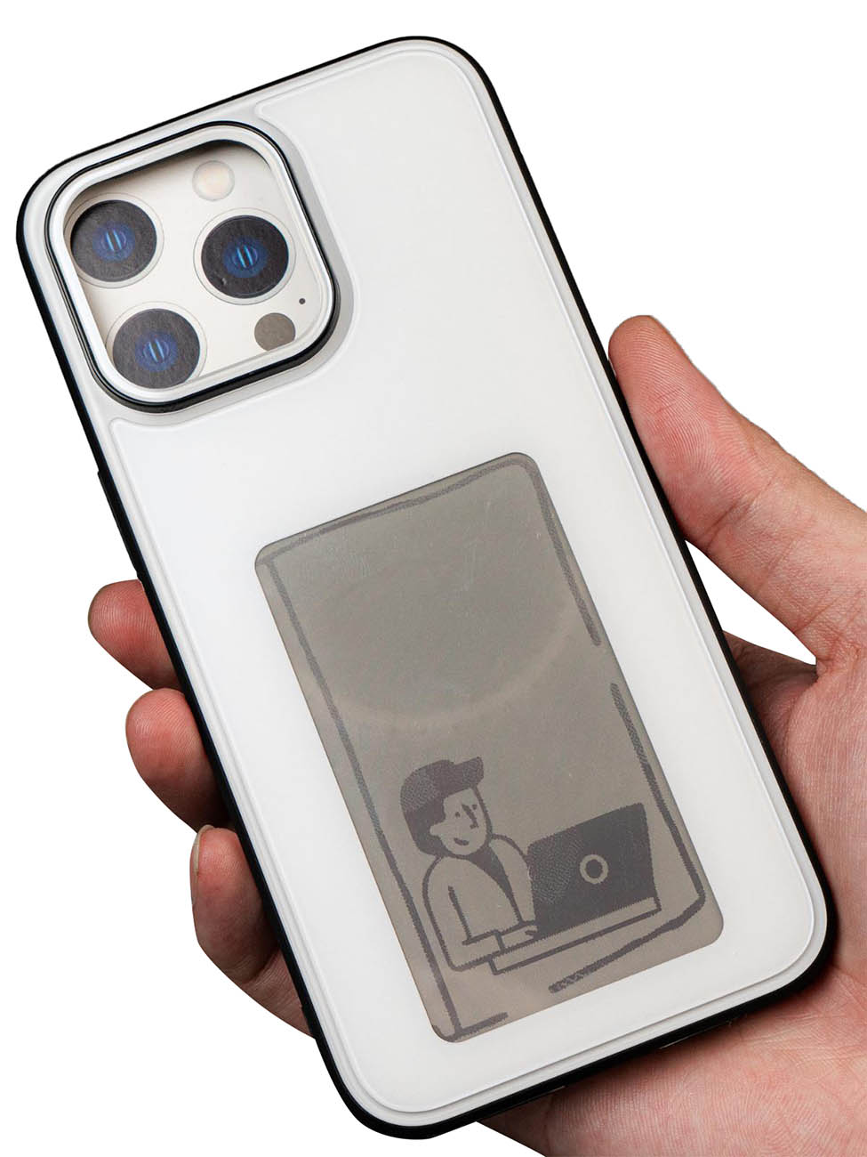 NFC Digital Ink Printing Case for iPhone 15 Pro Max / Mobile Control / White