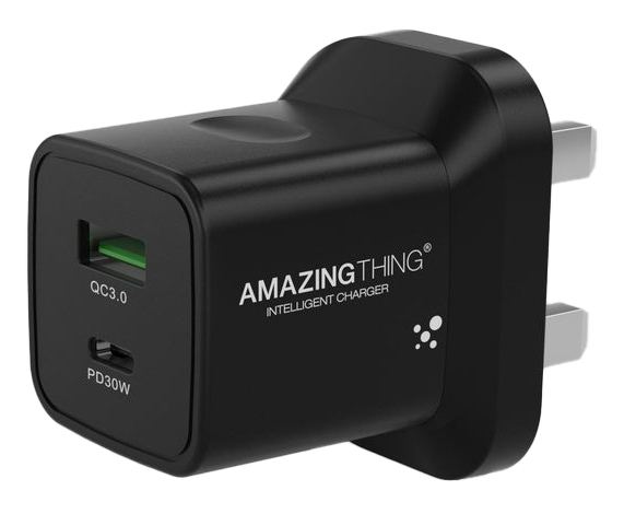 AmazingThing Charger / 33W Power / Type-C & USB Ports / Black