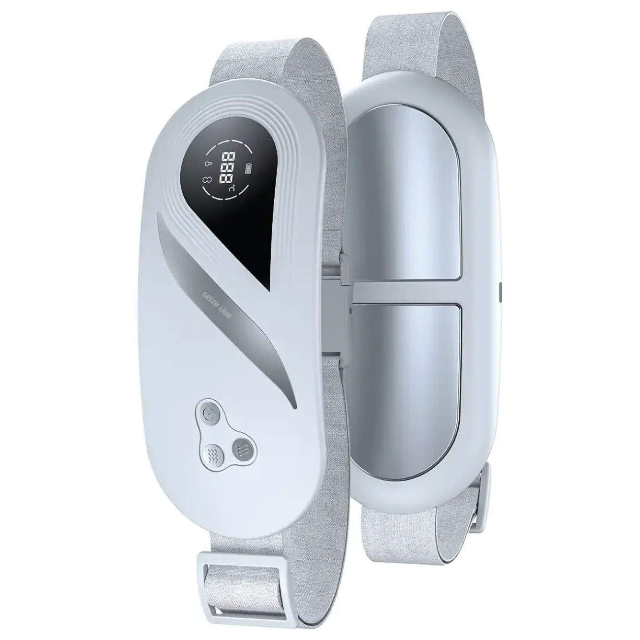 Green Heating Pad / Rapid Heating / Battery-Powered / 4 Heat & Vibration Modes / Display Screen