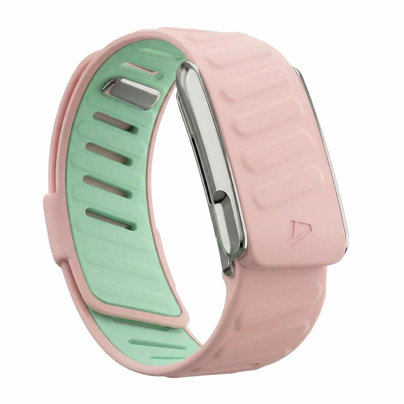 Dash Strap For Whoop 5 MG / Soft Silicone / Baby Pink with Shiny Silver Frame