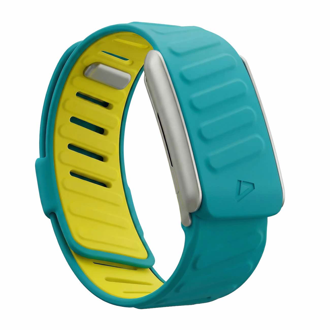 سير Dash يدعم Whoop 5 / سليكون ناعم / تركواز مع اطار فضي مطفي