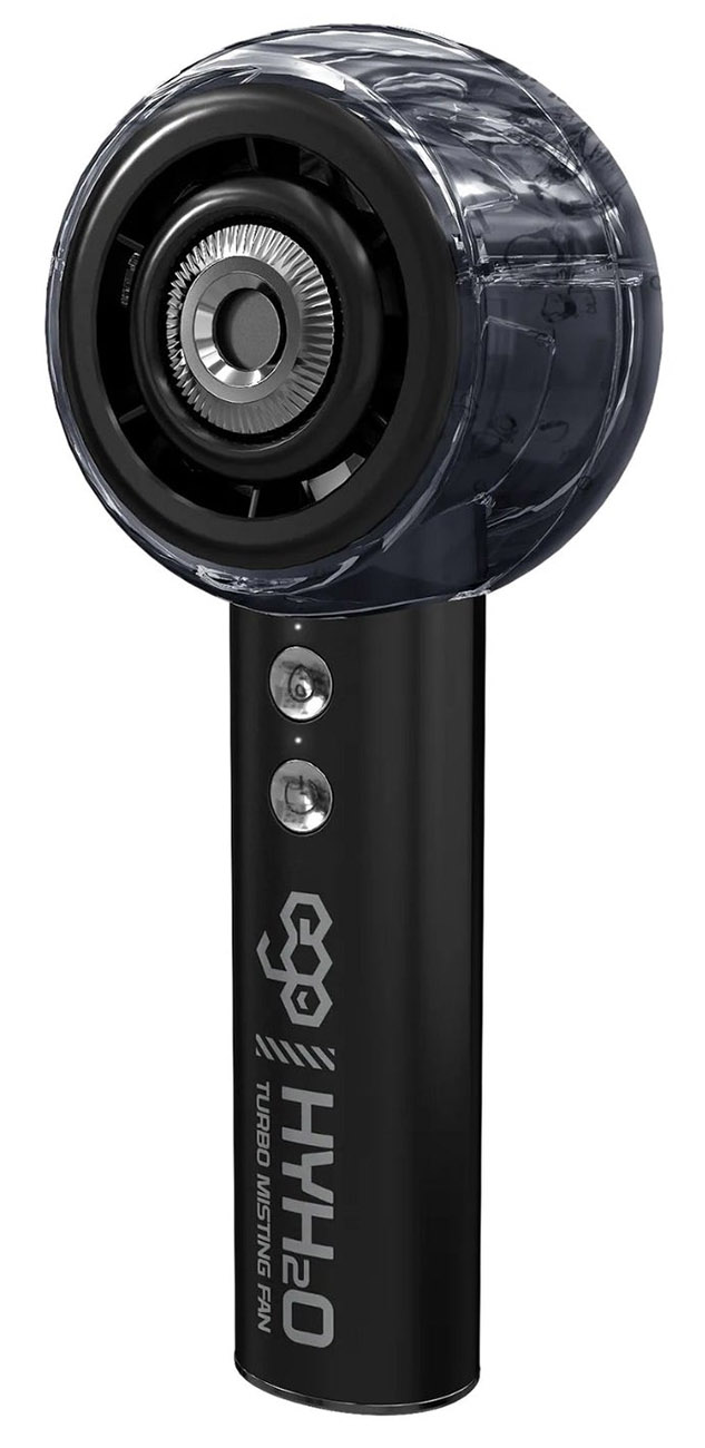 ego HyH2O Portable Fan / Misting Design / Battery Operated / 4 Speed Levels / Black