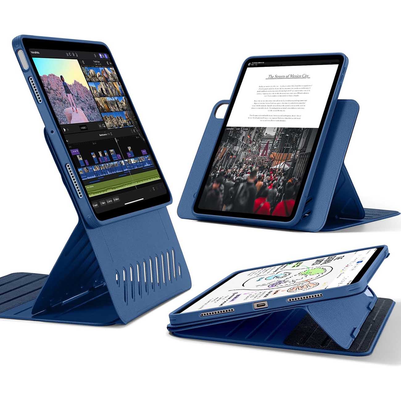 ESR Magnetic Case for iPad Air 11 inch 2025 & iPad 10.9 inch / Built-in Stand / Blue