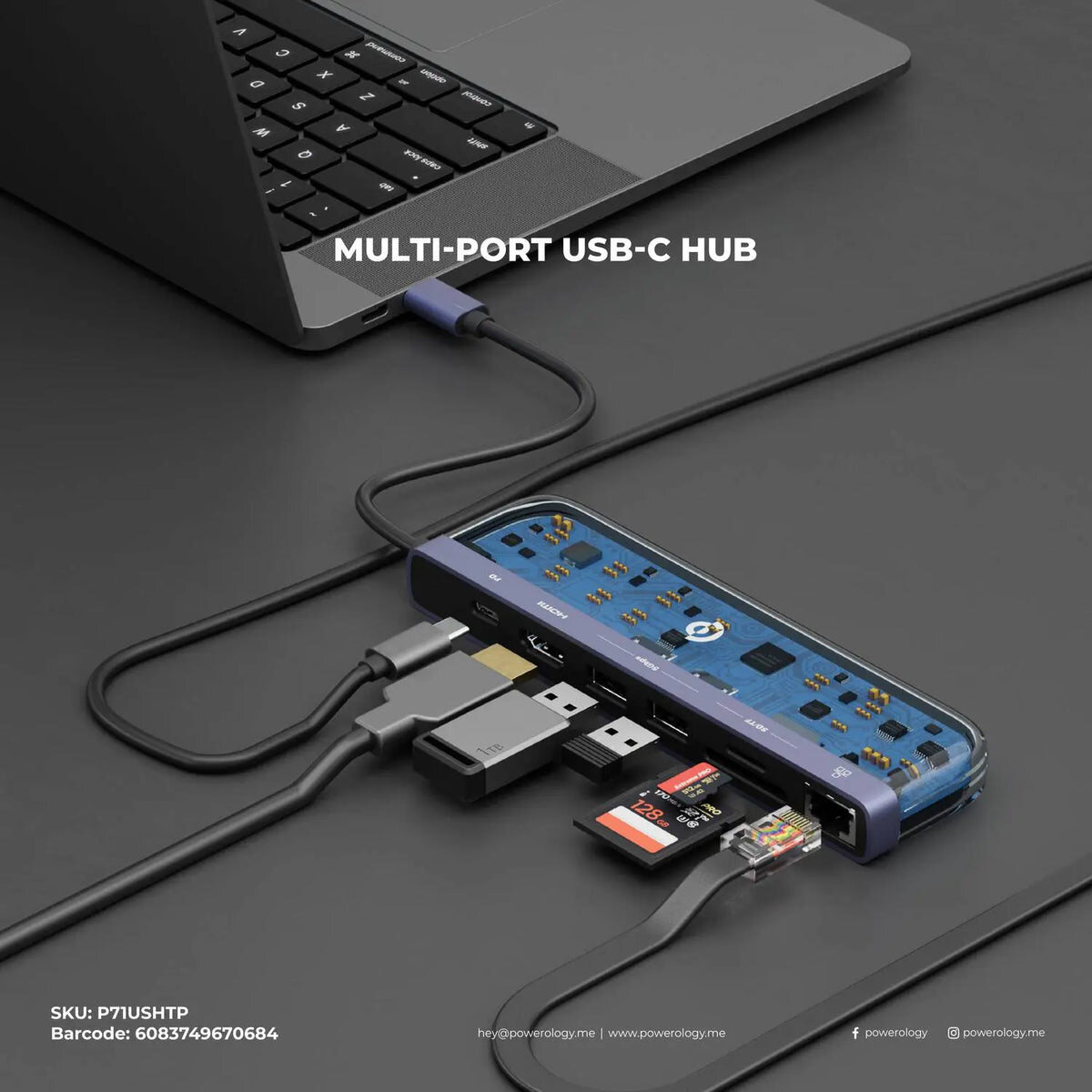 Powerology Multi-input Adapter / Small & Portable / Transparent Color ...