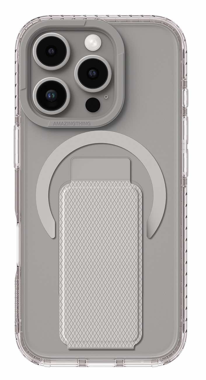 AmazingThing Titan Pro Case for iPhone 16 Pro / Support MagSafe / With Grip & Stand / Grey