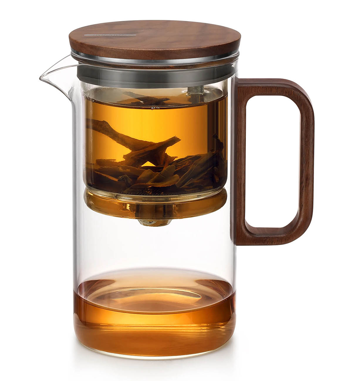 Glass Tea Brewing Cup / With Magnetic Lid + Glass Filter / 500ml Capacity