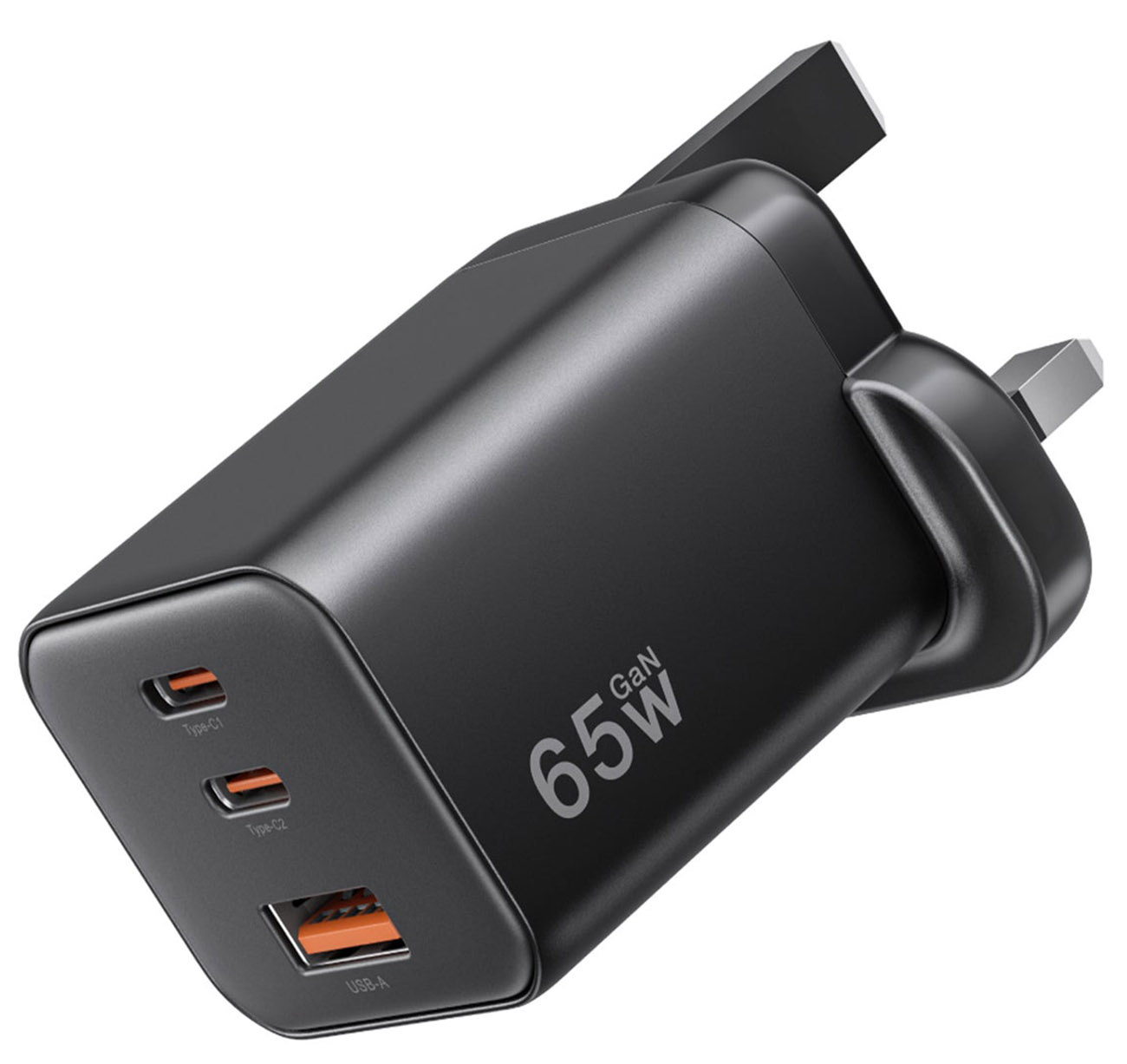 AmazingThing Thunder GaN Charger / with 2 Type-C Ports + 1 USB Port / 65W Power