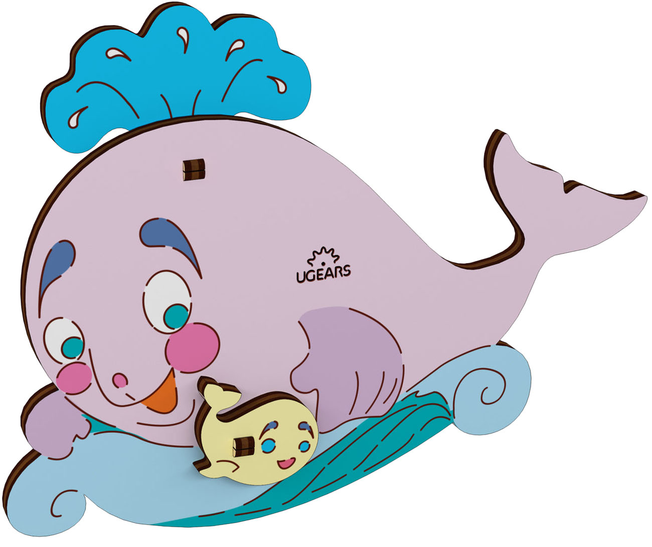 لعبة تركيب للاطفال من Ugears / قطع خشبية / تصميم 3D جميل / Whale