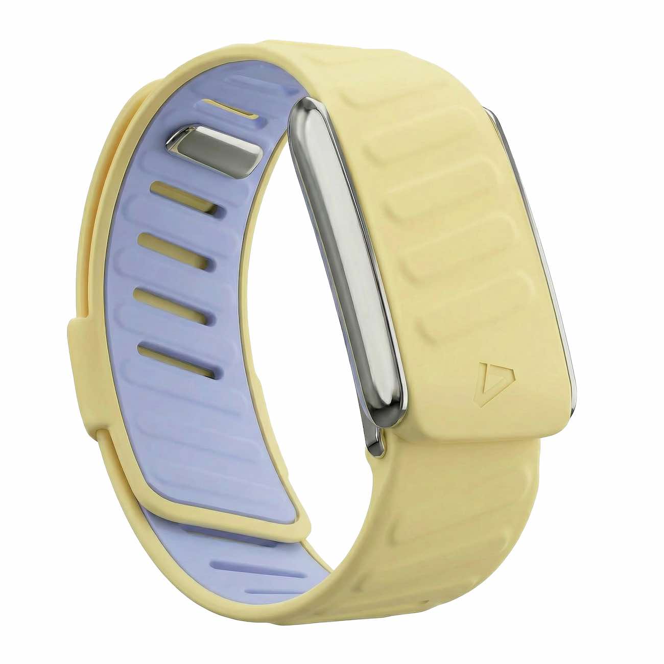 سير Dash يدعم Whoop 5 / سليكون ناعم / اصفر فاتح مع اطار فضي لامع