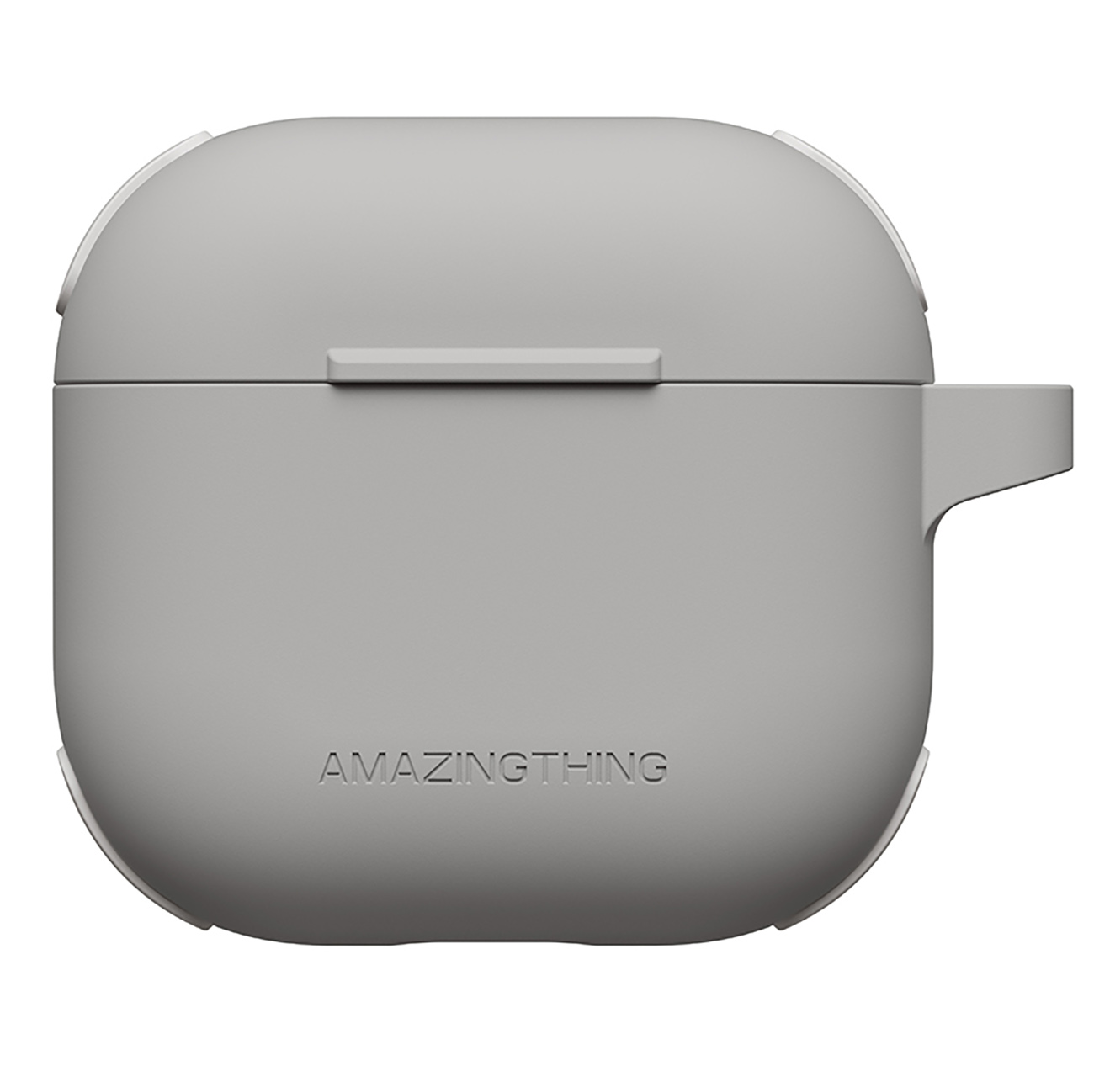 كفر AmazingThing GripClip لسماعة ابل AirPods 4 / تصميم انيق / يحمي من الطيحات / رصاصي