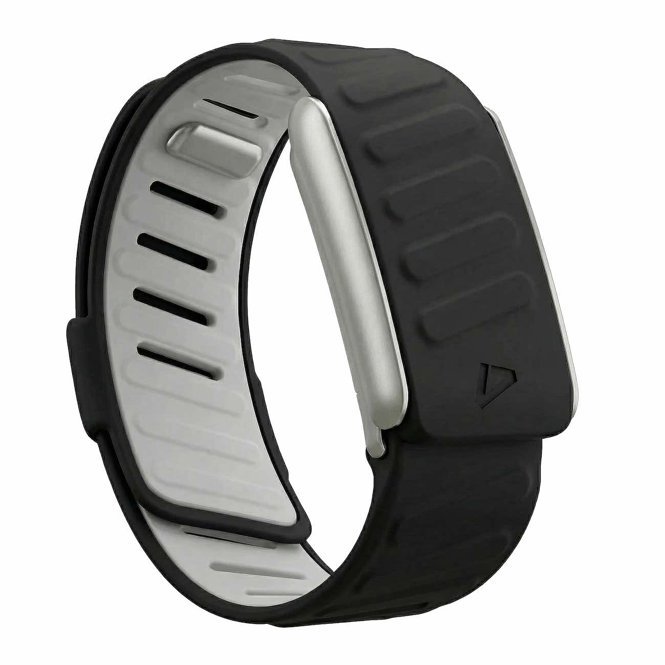 سير Dash يدعم Whoop 5 / سليكون ناعم / اسود مع اطار فضي مطفي