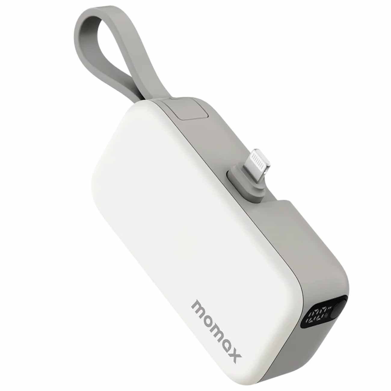 Momax Power Bank / 5,000mAh Capacity / With Lightning Port + Built-in USB-C Cable / Mini Size