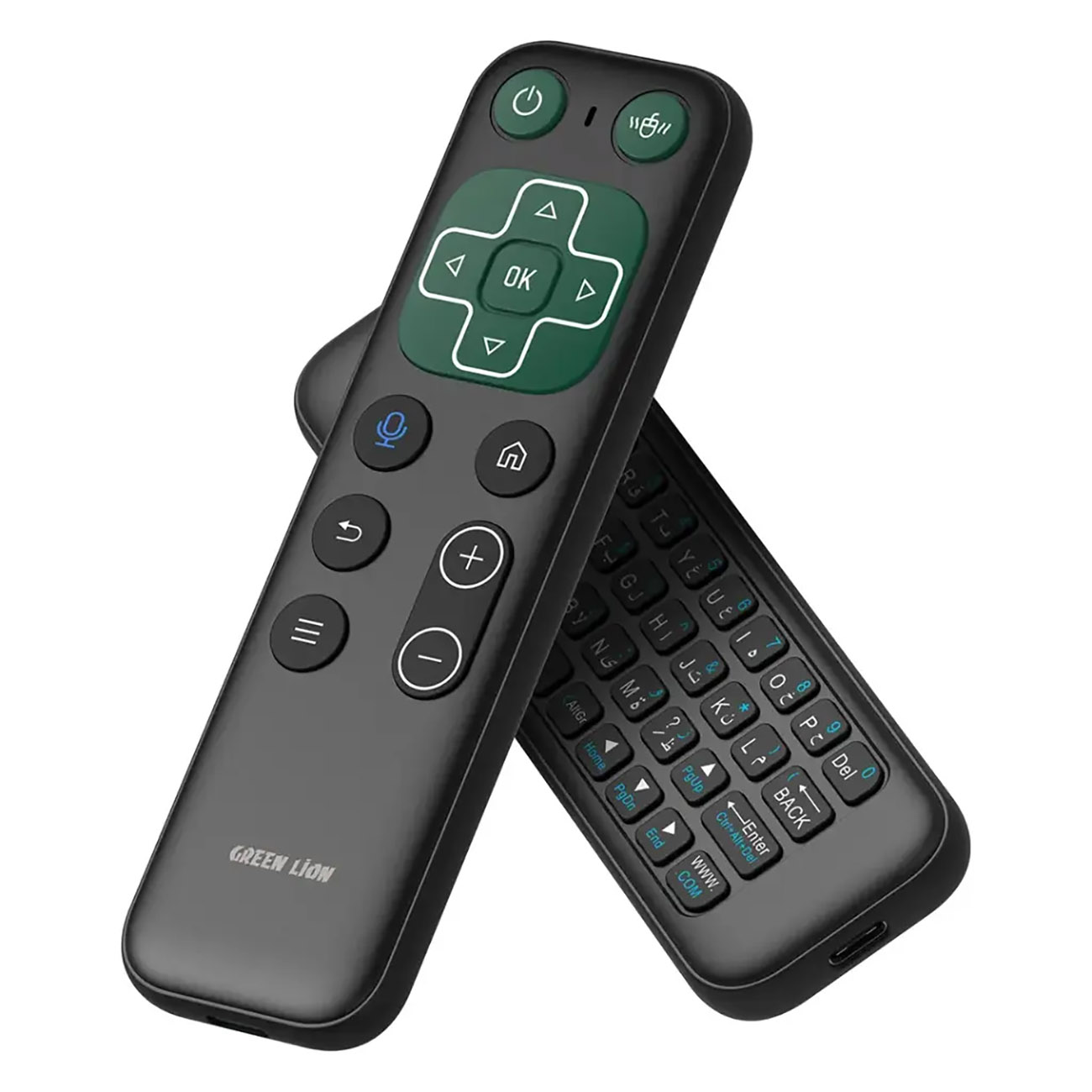 Green Wireless Remote with Built-in Keyboard + Mouse / Battery Operated / Multi-Purpose