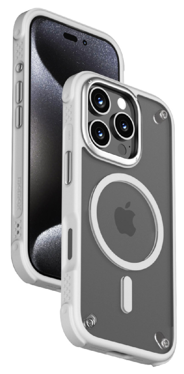 كفر Momax Air لايفون 16 برو ماكس / يدعم MagSafe / ضد الطيحات / شفاف مع اطار رصاصي