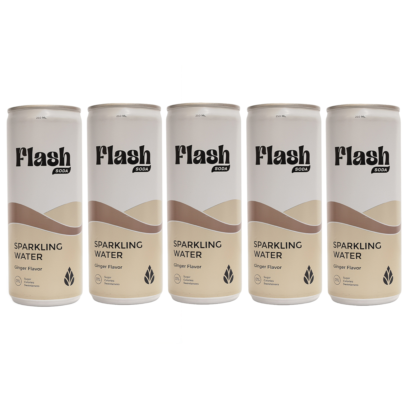 Flash Sparkling Water / Ginger Flavor / 5 Pieces / 250ml