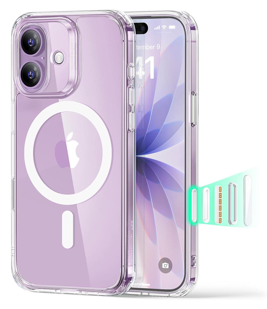 ESR Classic Hybrid Case for iPhone 17 / Drop-Resistant / MagSafe Compatible / Clear 