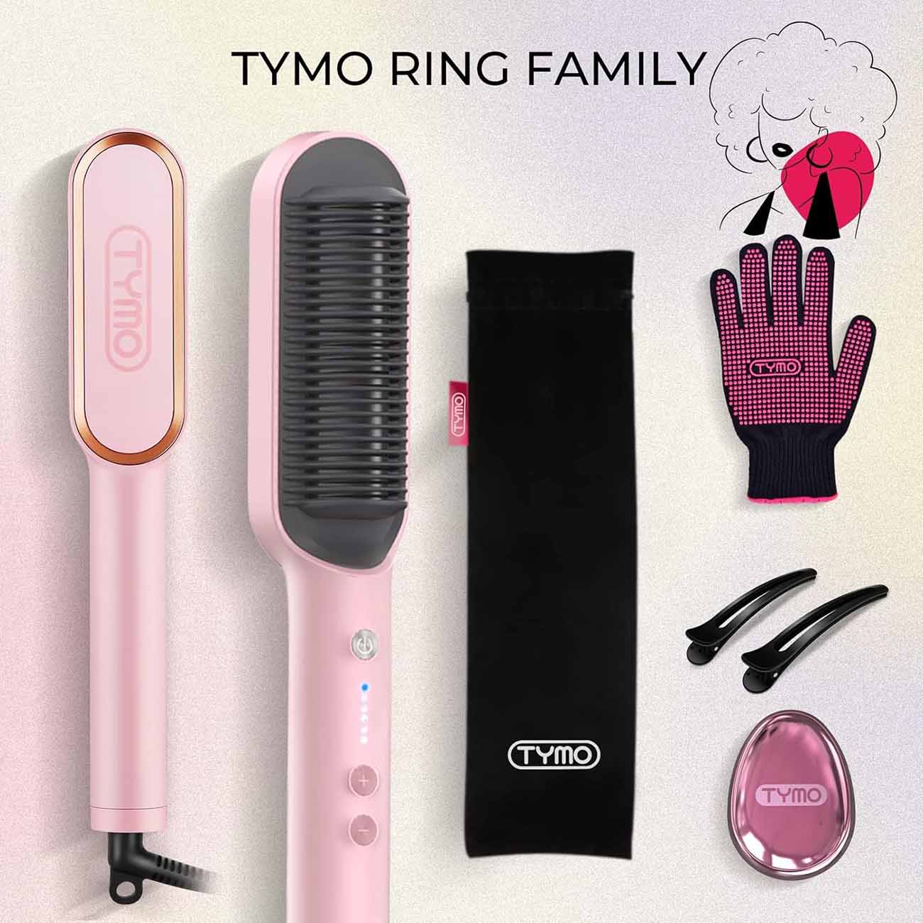 TYMO HC100 Electric Hair Straightening Brush / 5 Heat Settings / Fast ...
