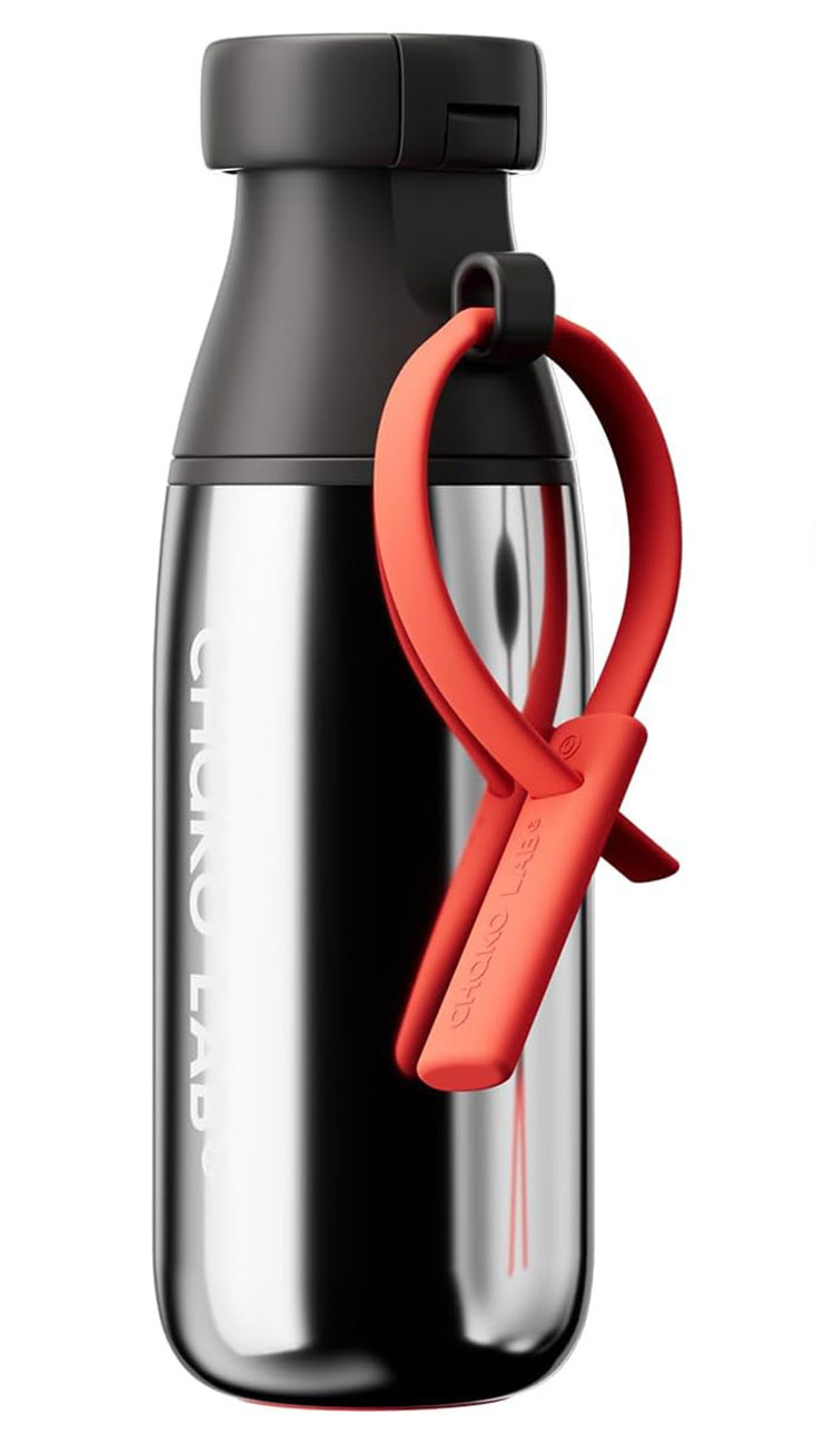 Chako Lab Milk Pod Bottle / 520ml / Keeps Drinks Hot & Cold up to 8 hours / Black & Silver