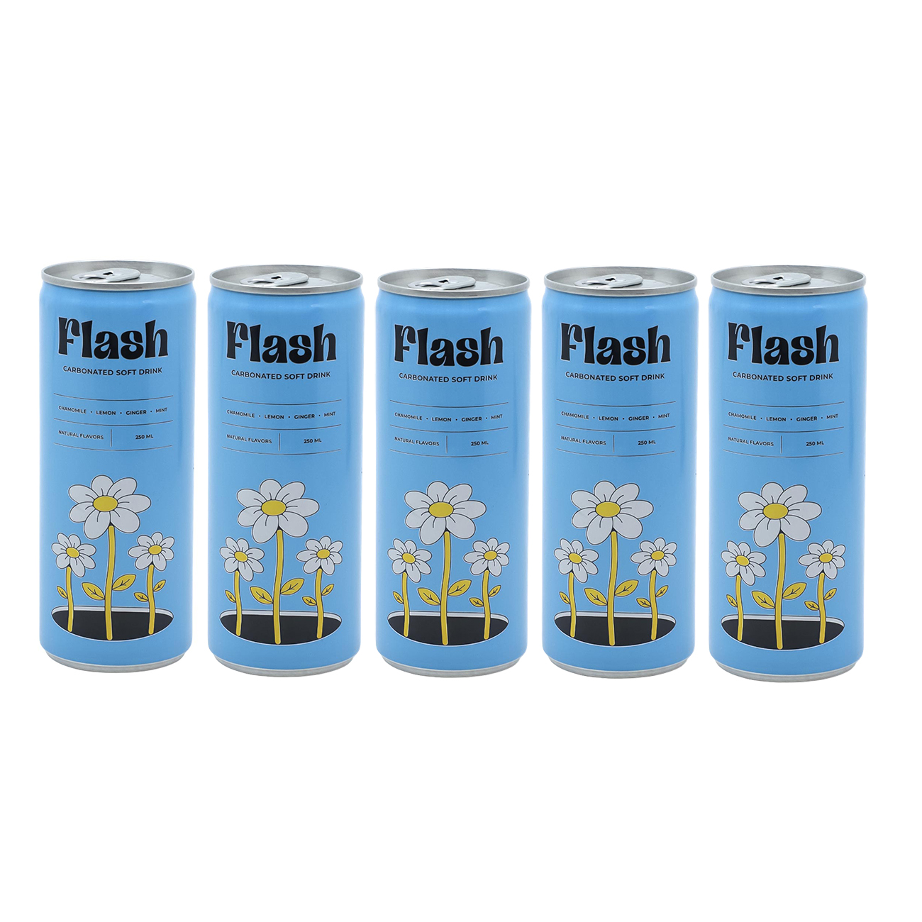 Flash Carbonated Soft Drink / 250ml / 5 Pieces / Blue